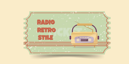 Radio, vector illustration. ticket. retro styleのイラスト素材