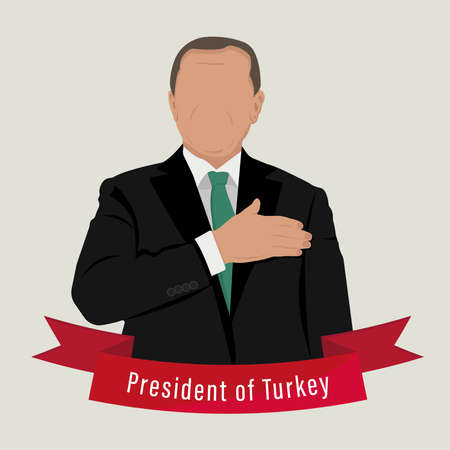 Turkish President put his hand to his chestのイラスト素材