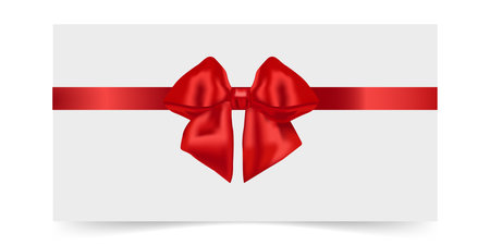 red bow, ribbon, gift wrap on white background, vector illustrationの写真素材