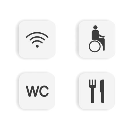 4 icons,waifinding signageのイラスト素材