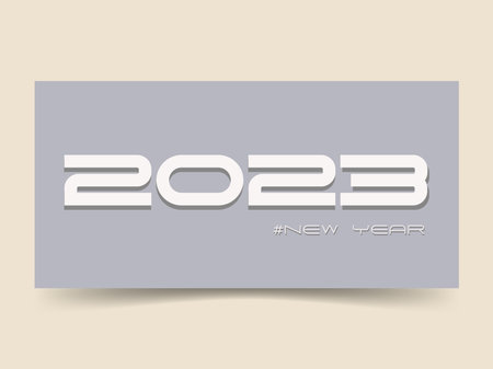 2023 new year design template with typography logo. minimalistic modern background for cover, banner and cardの写真素材