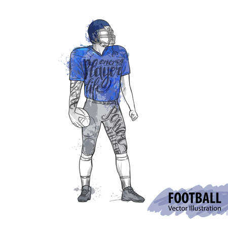 Hand sketch football playerのイラスト素材