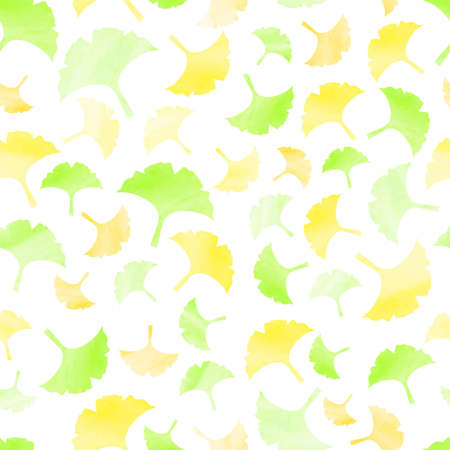 vector seamless pattern with watercolor ginkgo leavesのイラスト素材