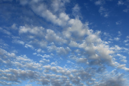 Blue sky and white clouds at sunset in Bali