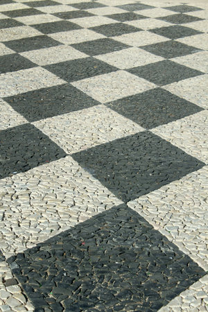 Decoration from black and white mosaics