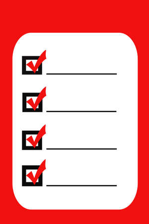 Checklist in red frameの写真素材