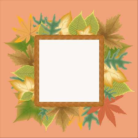 Autumn frame with colorful leavesのイラスト素材
