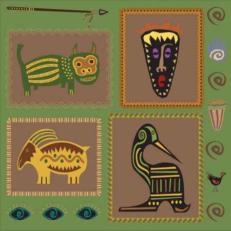Set of African design elementsのイラスト素材