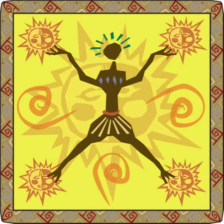 Vector illustration of African primitive designのイラスト素材