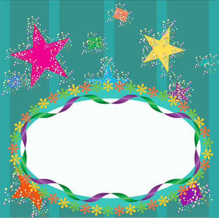 Invitation card with star decorationのイラスト素材