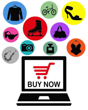 Online shopping illustrationの写真素材