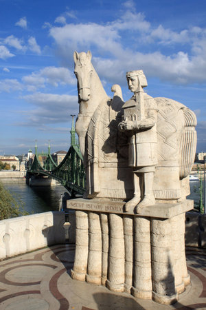 St  Stephan statue in Budapest, Hungaryの写真素材