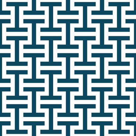 Seamless Islamic style pattern of simple geometric shapes in navy blue and white colorsの写真素材