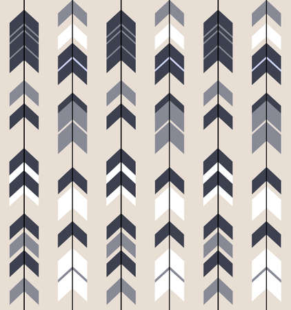 Native ethnic seamless pattern with colorful Aztec arrows on grey backgroundの写真素材