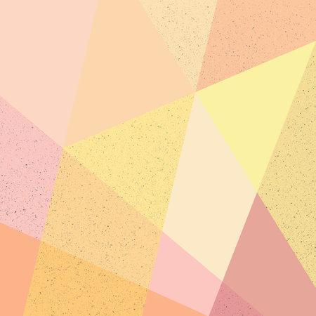 Abstract modern illustration with yellow, pink, orange and purple geometric shapes and black...