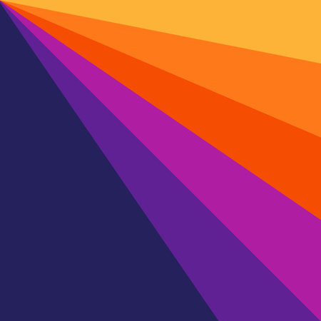 Abstract illustration of diagonal retro style stripes in purple, blue, orange and yellow colors on dark blue backgroundの写真素材