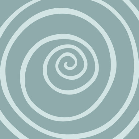 Abstract illustration of hand drawn blue rounded geometric spiral shape  on blue background