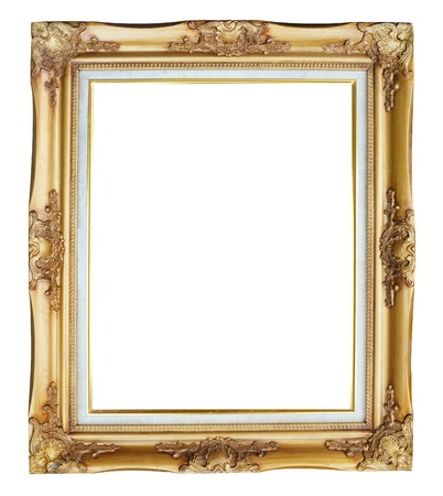 Old picture frame on wall の写真素材