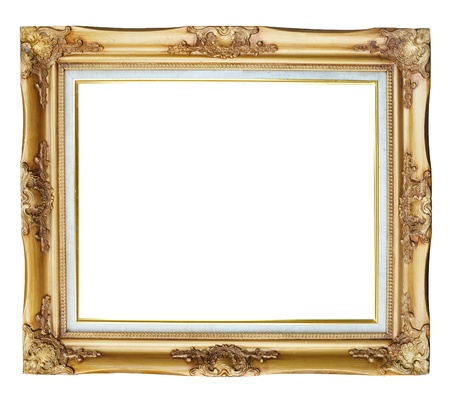 Old picture frame on wall の写真素材