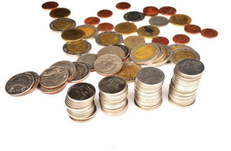 Coin thai bath on white backgroundの写真素材