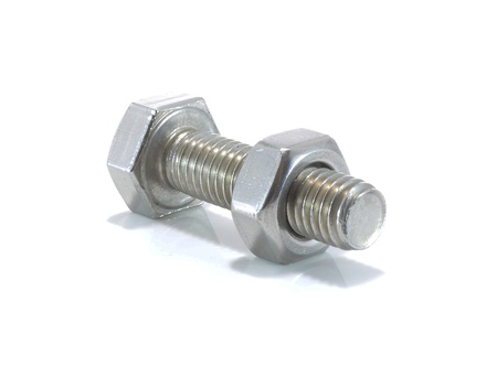 Stainless steel bolt and nutの写真素材