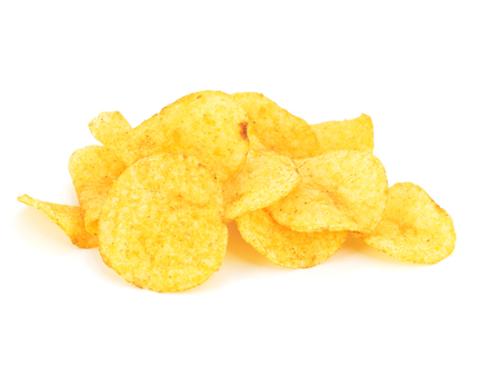 chips on a white backgroundの写真素材
