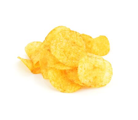 chips on a white backgroundの写真素材