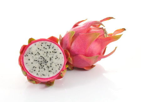 Dragon Fruit on white backgroundの写真素材