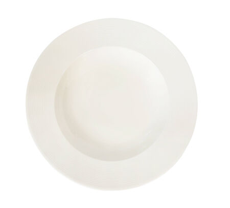 empty plate isolated on white backgroundの写真素材