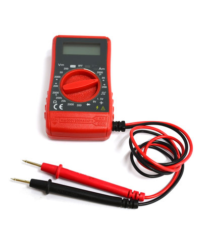 Multimeter for a measurement of a voltage, current and resistance with cables.の写真素材