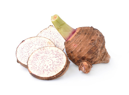 taro isolated on white backgroundの写真素材
