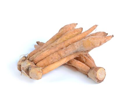 finger root Ingredients for Thai Cuisine isolate on whiteの写真素材