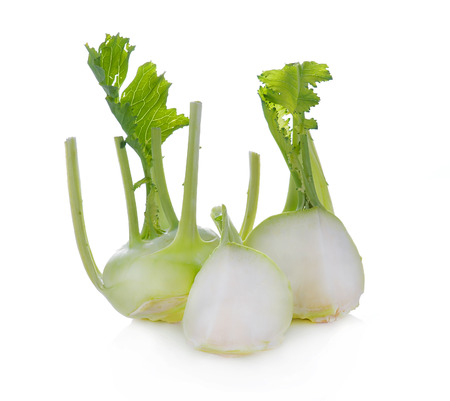 kohlrabi isolated on white backgroundの写真素材