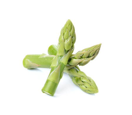 Fresh green asparagus on whiteの写真素材