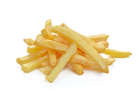 Potatoes fries  isolated on whiteの写真素材