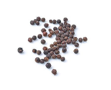 black pepper isolated on white backgroundの写真素材