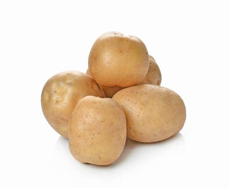 Potatoes isolated on white backgroundの写真素材