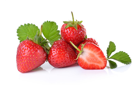 Strawberry on white backgroundの写真素材