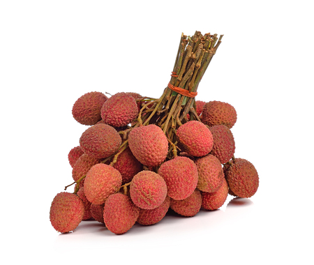 Litchi isolated on the white background.の写真素材