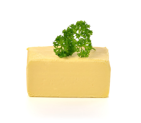 butter on white backgroundの写真素材
