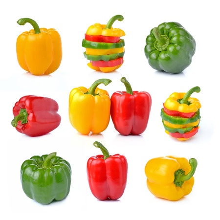pepper on white  backgroundの写真素材
