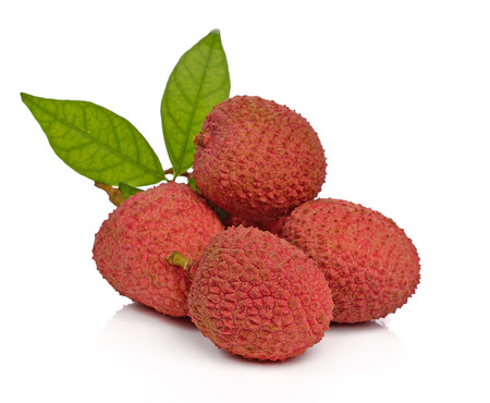 Litchi isolated on the white background.の写真素材