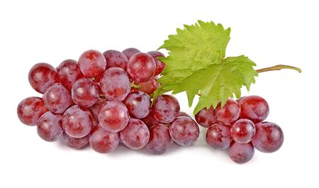 red grapes isolated on white backgroundの写真素材