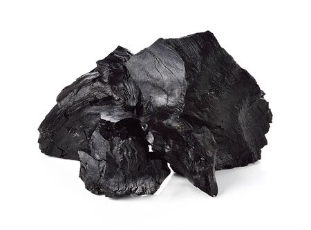 Coal on Isolated White Backgroundの写真素材