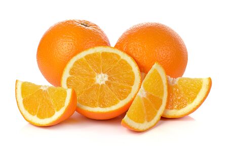 Orange fruit isolated on white backgroundの写真素材