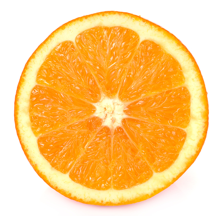 Orange fruit isolated on white backgroundの写真素材