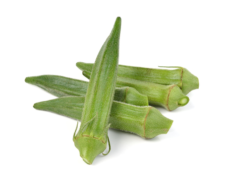 okra isolated on white backgroundの写真素材
