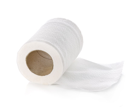 toilet paper isolated on white backgroundの写真素材