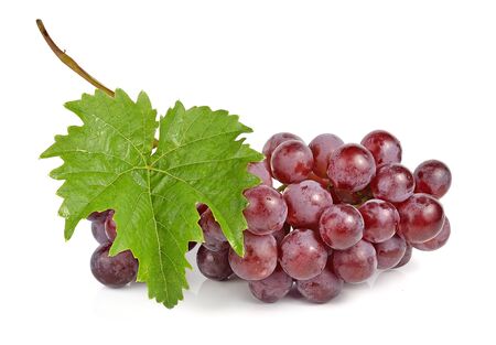 red grapes isolated on white backgroundの写真素材