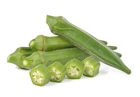 okra isolated on white backgroundの写真素材